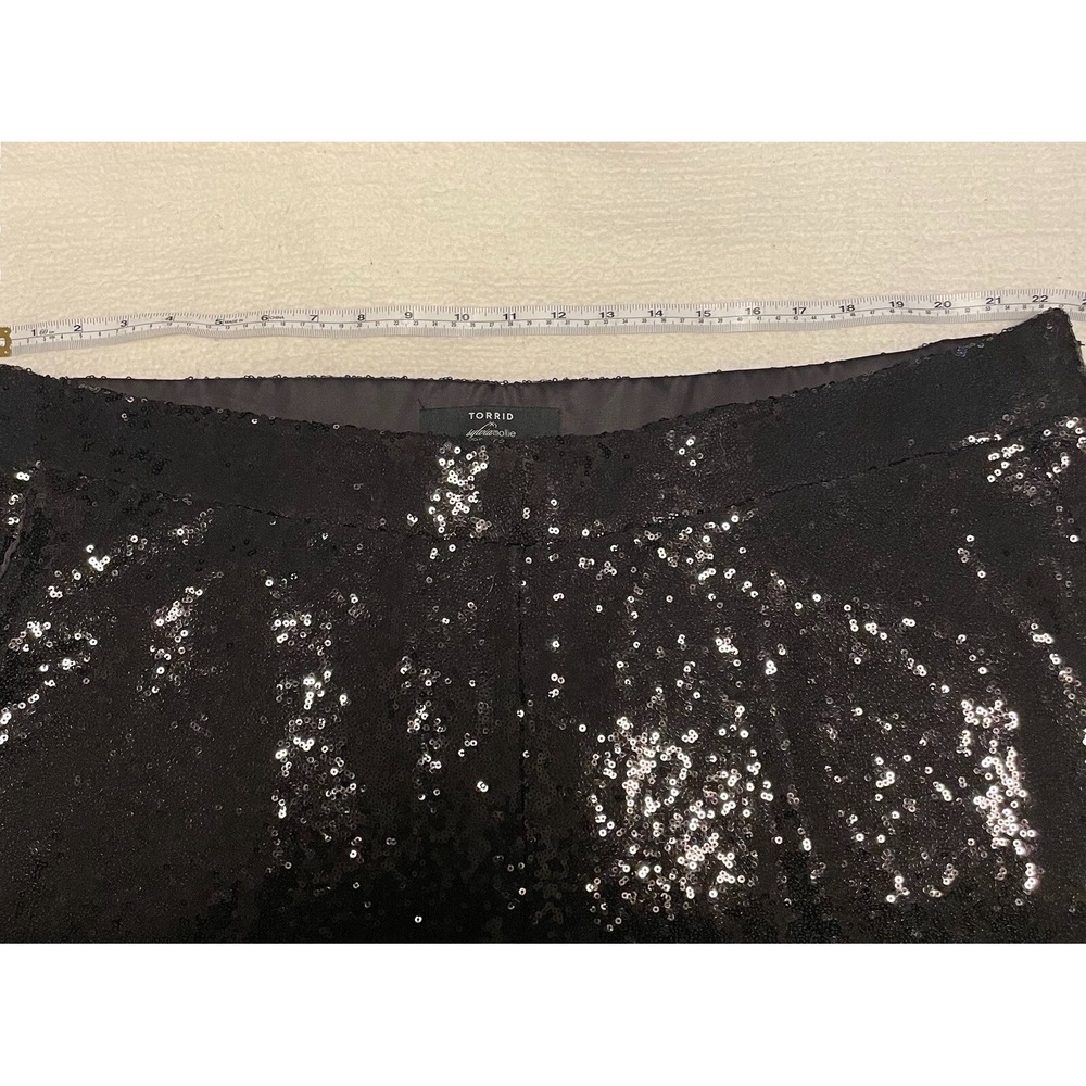 Torrid Sylvia Mollie Sequin Black Pull On Pants Tapered Party Holiday - Size 24 - Picture 5 of 6